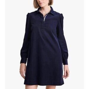Vineyard Vines NWT Nautical Navy Blue Corduroy Popover Shirt Dress 2X Plus $168